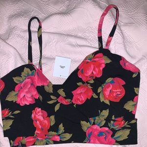 Kimchi blue floral wrap crop top